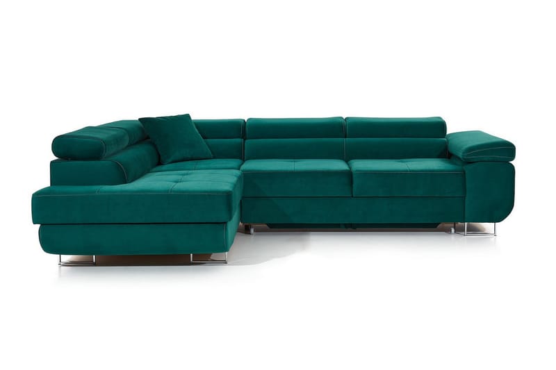 Bäddsoffa Hipolito med Schäslong Vänster - Grön - Möbler - Soffa - Bäddsoffa - Bäddsoffa längsbäddad