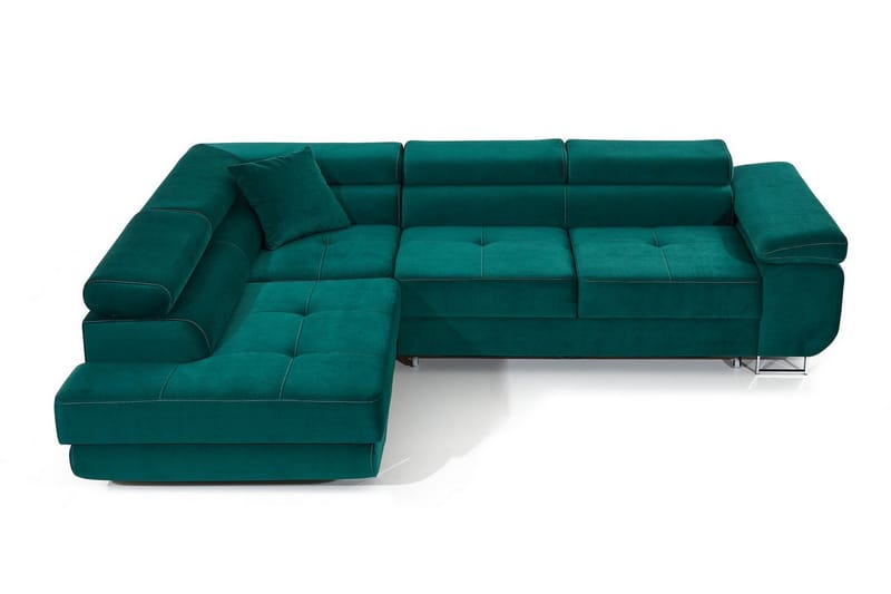 Bäddsoffa Hipolito med Schäslong Vänster - Grön - Möbler - Soffa - Bäddsoffa - Bäddsoffa längsbäddad