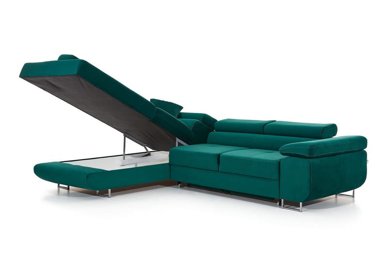 Bäddsoffa Hipolito med Schäslong Vänster - Grön - Möbler - Soffa - Bäddsoffa - Bäddsoffa längsbäddad
