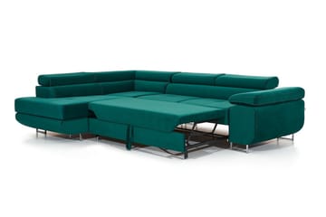 Bäddsoffa Hipolito med Schäslong Vänster - Grön - Möbler - Soffa - Bäddsoffa - Bäddsoffa längsbäddad