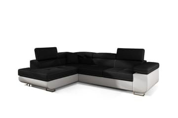 Bäddsoffa Hipolito med Schäslong Vänster - Svart/Vit - Möbler - Soffa - Bäddsoffa - Bäddsoffa längsbäddad