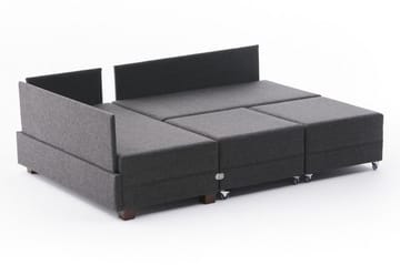 Bäddsoffa m. Divan Bulgaria 4-sits 140x190 - Antracit - Möbler - Soffa - Bäddsoffa - Bäddsoffa divan
