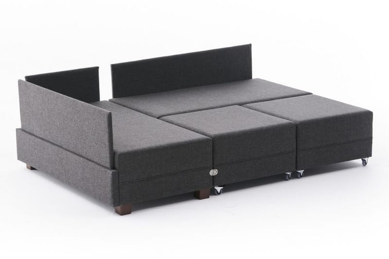 Bäddsoffa m. Divan Bulgaria 4-sits 140x190 - Antracit - Bäddsoffa divan