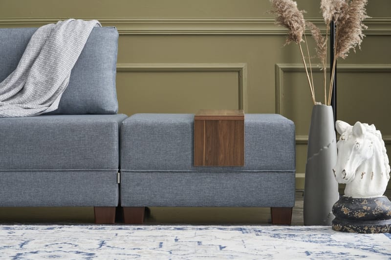 Bäddsoffa m. Divan Bulgaria 4-sits 140x190 - Blå - Möbler - Soffa - Bäddsoffa - Bäddsoffa divan