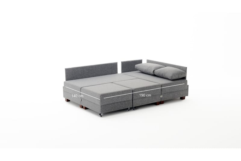 Bäddsoffa m. Divan Bulgaria 4-sits 140x190 - Blå - Möbler - Soffa - Bäddsoffa - Bäddsoffa divan