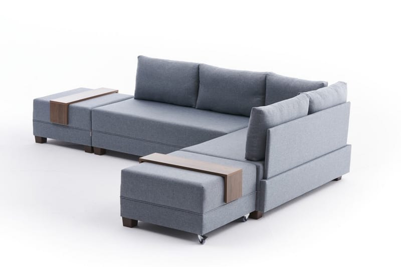 Bäddsoffa m. Divan Bulgaria 4-sits 140x190 - Blå - Möbler - Soffa - Bäddsoffa - Bäddsoffa divan