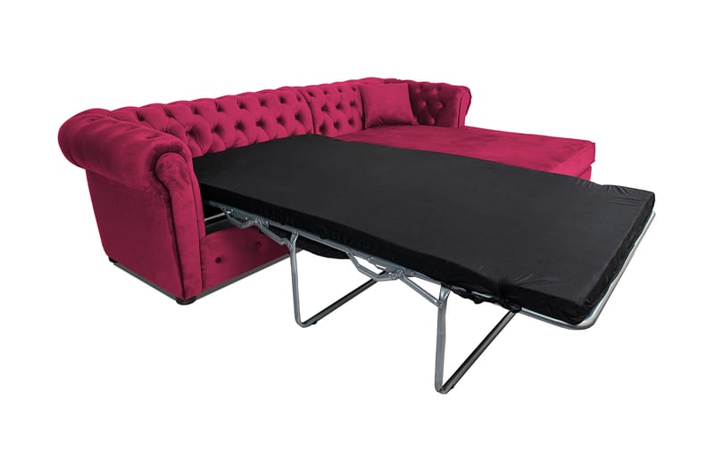 Bäddsoffa m. Divan Chesterfield Kristina - cerise - Bäddsoffa divan