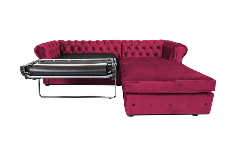 Bäddsoffa m. Divan Chesterfield Kristina - cerise - Möbler - Soffa - Bäddsoffa - Bäddsoffa divan