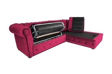 Bäddsoffa m. Divan Chesterfield Kristina - cerise - Möbler - Soffa - Bäddsoffa - Bäddsoffa divan