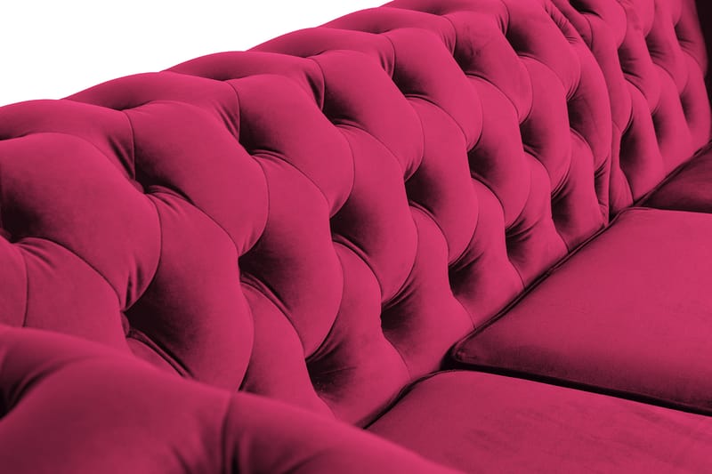 Bäddsoffa m. Divan Chesterfield Kristina - cerise - Bäddsoffa divan