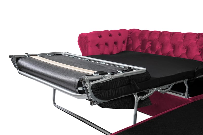 Bäddsoffa m. Divan Chesterfield Kristina - cerise - Möbler - Soffa - Bäddsoffa - Bäddsoffa divan