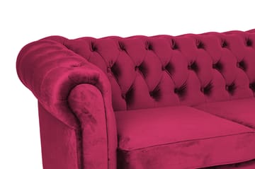 Bäddsoffa m. Divan Chesterfield Kristina - cerise - Möbler - Soffa - Bäddsoffa - Bäddsoffa divan
