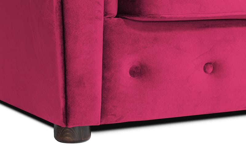 Bäddsoffa m. Divan Chesterfield Kristina - cerise - Bäddsoffa divan