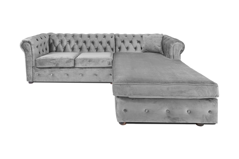 Bäddsoffa m. Divan Chesterfield Kristina - Grå - Bäddsoffa divan