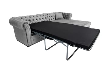 Bäddsoffa m. Divan Chesterfield Kristina - Grå - Möbler - Soffa - Bäddsoffa - Bäddsoffa divan