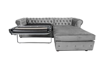 Bäddsoffa m. Divan Chesterfield Kristina - Grå - Möbler - Soffa - Bäddsoffa - Bäddsoffa divan