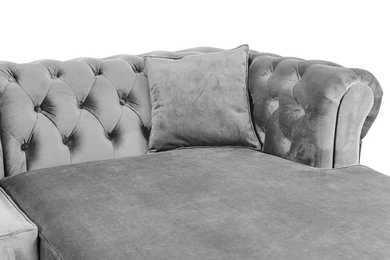 Bäddsoffa m. Divan Chesterfield Kristina - Grå - Bäddsoffa divan