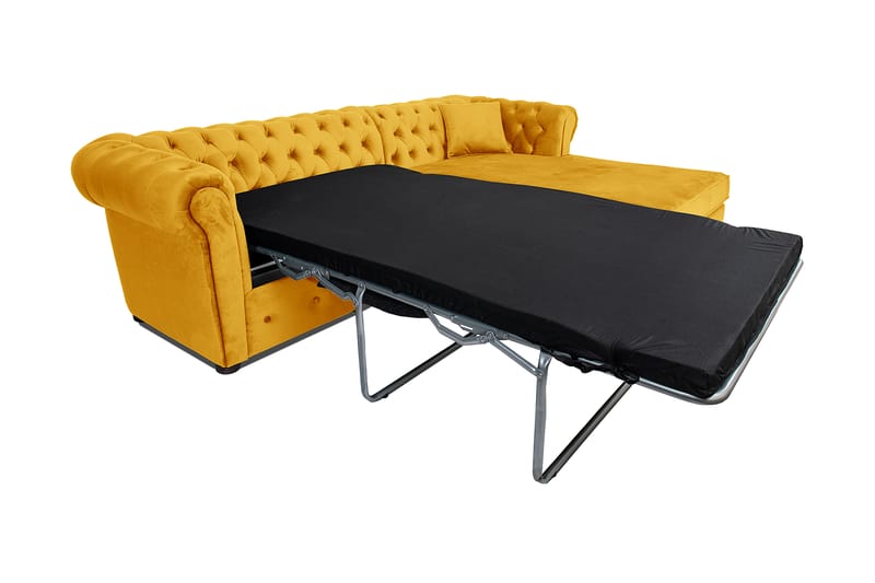 Bäddsoffa m. Divan Chesterfield Kristina - Gul - Möbler - Soffa - Bäddsoffa - Bäddsoffa divan