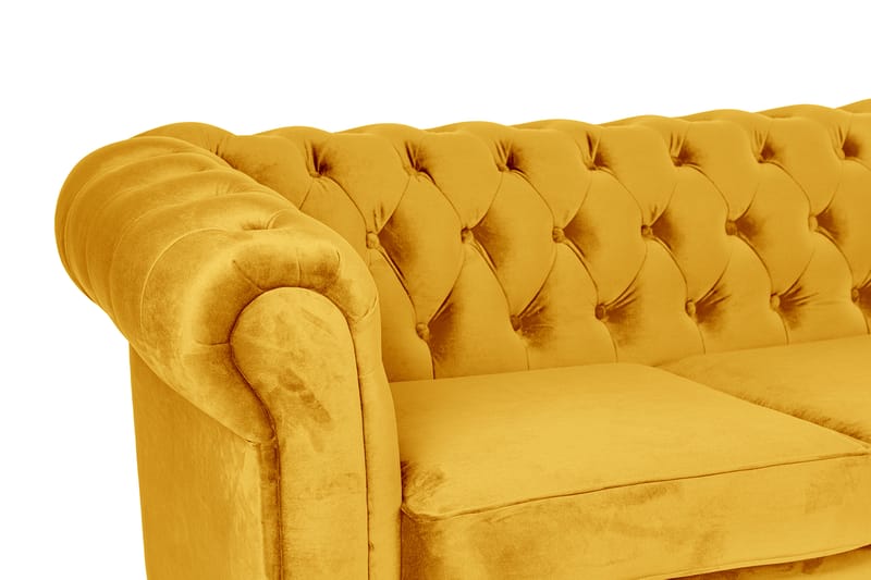 Bäddsoffa m. Divan Chesterfield Kristina - Gul - Möbler - Soffa - Bäddsoffa - Bäddsoffa divan