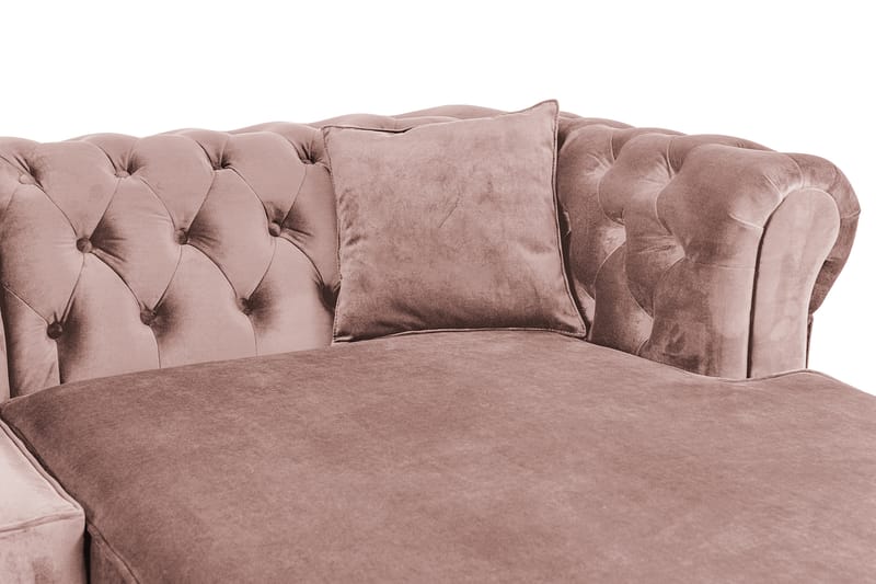 Bäddsoffa m. Divan Chesterfield Kristina - Ljusrosa - Bäddsoffa divan