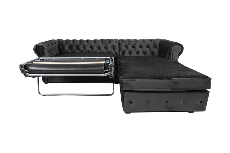 Bäddsoffa m. Divan Chesterfield Kristina - Mörkgrå - Bäddsoffa divan