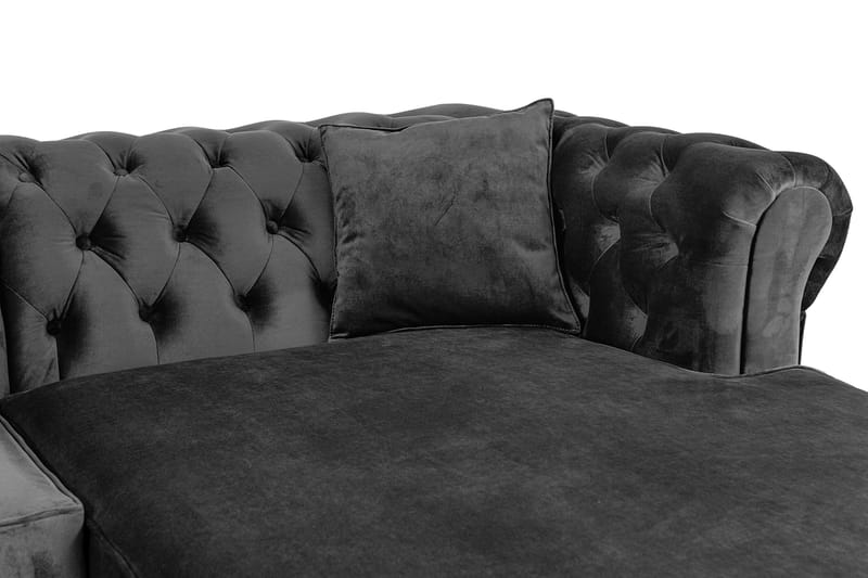 Bäddsoffa m. Divan Chesterfield Kristina - Mörkgrå - Bäddsoffa divan