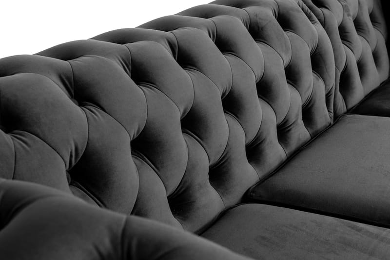 Bäddsoffa m. Divan Chesterfield Kristina - Mörkgrå - Bäddsoffa divan