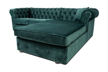Bäddsoffa m. Divan Chesterfield Kristina - Mörkgrön - Möbler - Soffa - Bäddsoffa - Bäddsoffa divan