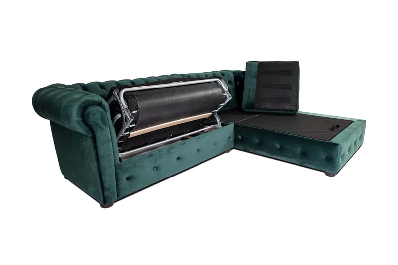 Bäddsoffa m. Divan Chesterfield Kristina - Mörkgrön - Möbler - Soffa - Bäddsoffa - Bäddsoffa divan