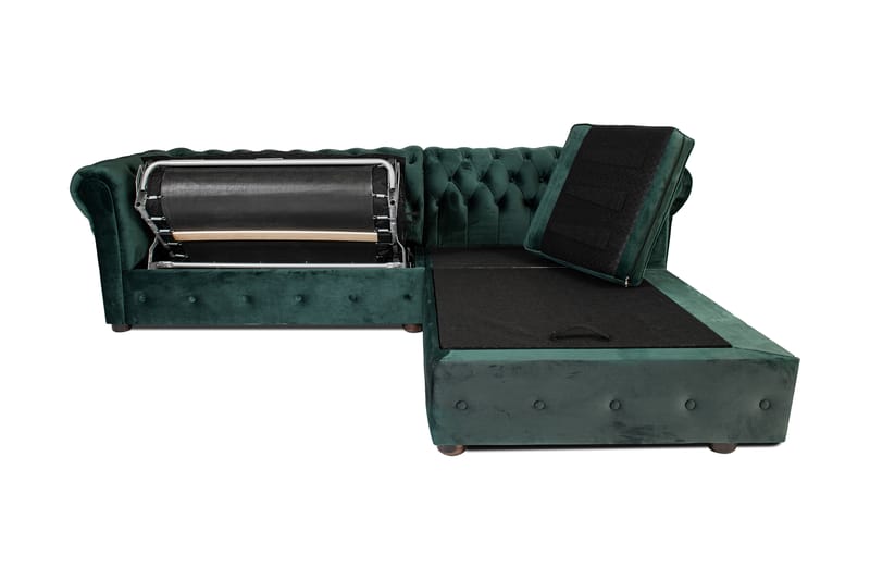Bäddsoffa m. Divan Chesterfield Kristina - Mörkgrön - Möbler - Soffa - Bäddsoffa - Bäddsoffa divan