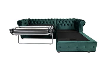 Bäddsoffa m. Divan Chesterfield Kristina - Mörkgrön - Möbler - Soffa - Bäddsoffa - Bäddsoffa divan