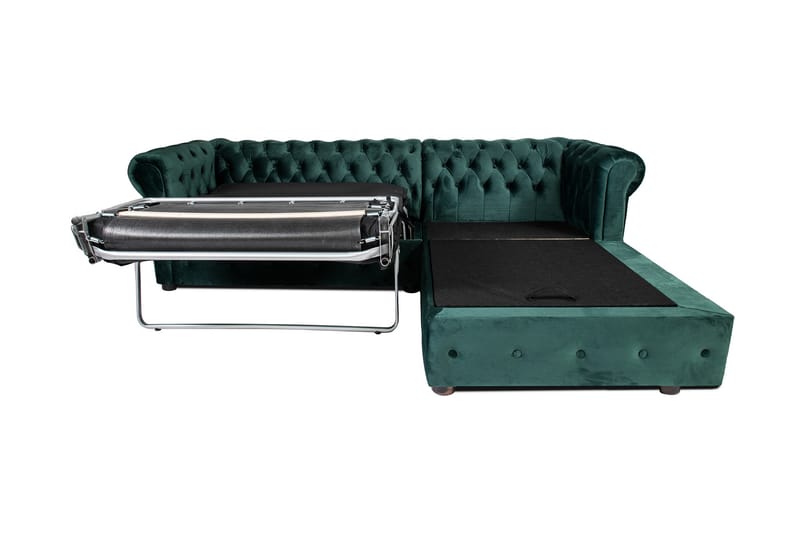 Bäddsoffa m. Divan Chesterfield Kristina - Mörkgrön - Möbler - Soffa - Bäddsoffa - Bäddsoffa divan