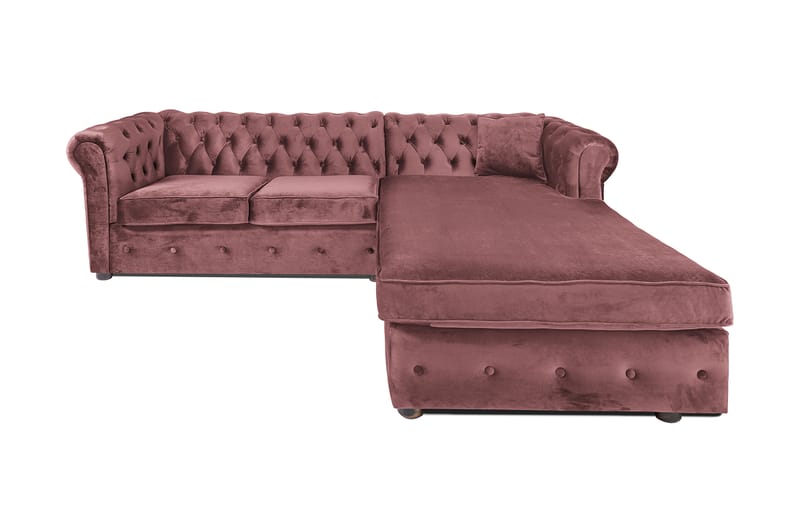 Bäddsoffa m. Divan Chesterfield Kristina - Rosa - Möbler - Soffa - Bäddsoffa - Bäddsoffa divan