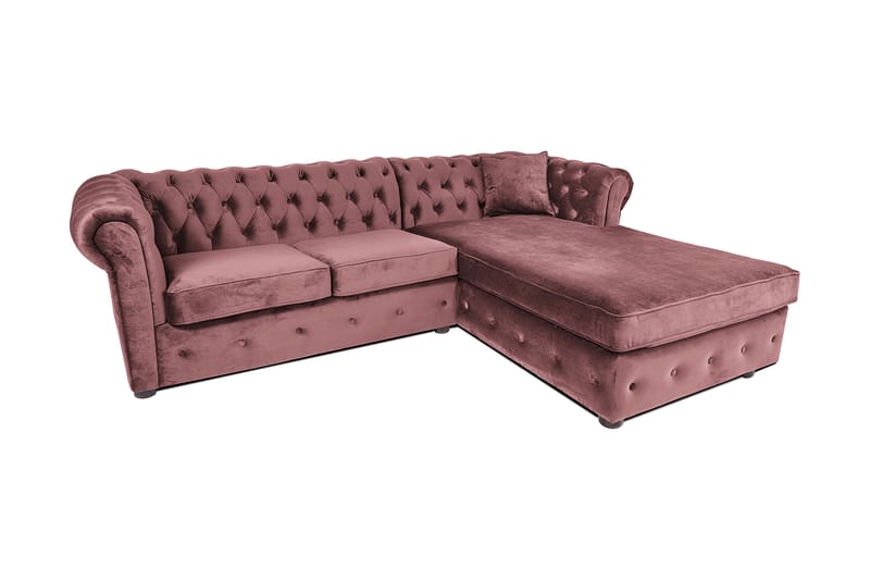 Bäddsoffa m. Divan Chesterfield Kristina - Rosa - Bäddsoffa divan