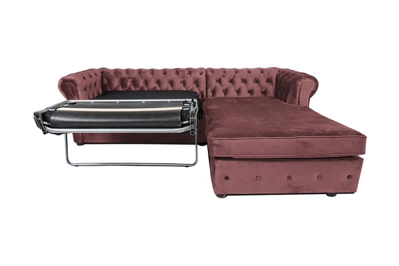 Bäddsoffa m. Divan Chesterfield Kristina - Rosa - Möbler - Soffa - Bäddsoffa - Bäddsoffa divan