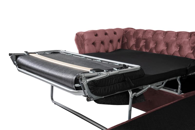 Bäddsoffa m. Divan Chesterfield Kristina - Rosa - Möbler - Soffa - Bäddsoffa - Bäddsoffa divan