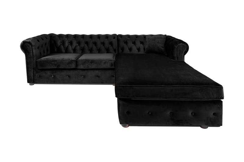 Bäddsoffa m. Divan Chesterfield Kristina - Svart - Bäddsoffa divan