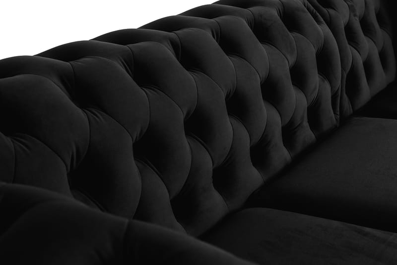 Bäddsoffa m. Divan Chesterfield Kristina - Svart - Bäddsoffa divan