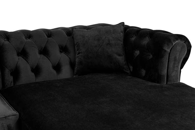 Bäddsoffa m. Divan Chesterfield Kristina - Svart - Bäddsoffa divan