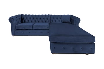 Bäddsoffa m. Divan Chesterfield Kristina - Petrolblå - Möbler - Soffa - Bäddsoffa - Bäddsoffa divan