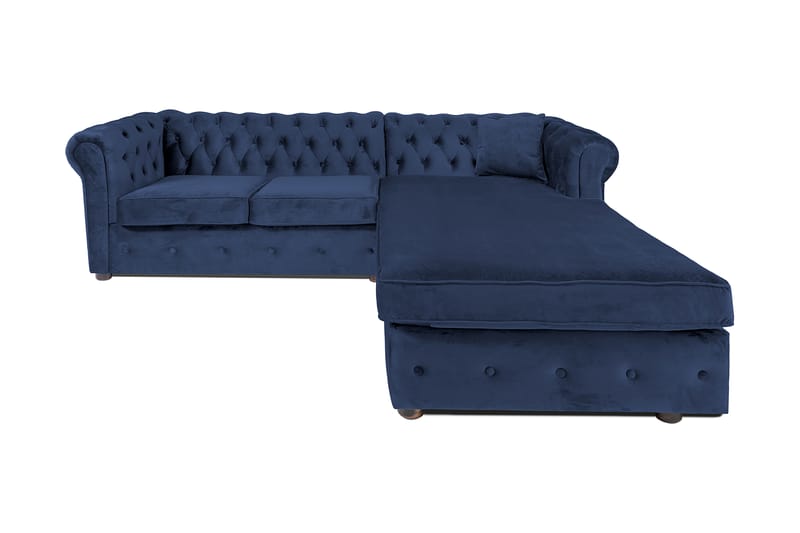 Bäddsoffa m. Divan Chesterfield Kristina - Petrolblå - Bäddsoffa divan