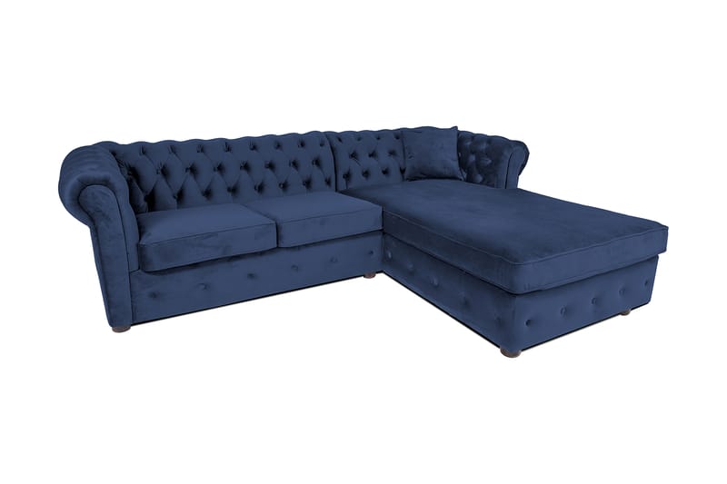 Bäddsoffa m. Divan Chesterfield Kristina - Petrolblå - Möbler - Soffa - Bäddsoffa - Bäddsoffa divan