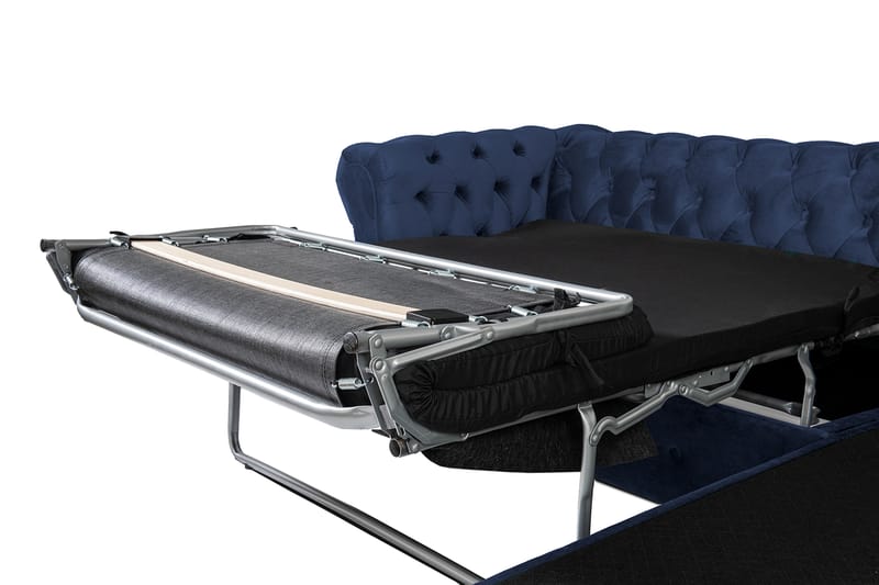Bäddsoffa m. Divan Chesterfield Kristina - Petrolblå - Möbler - Soffa - Bäddsoffa - Bäddsoffa divan