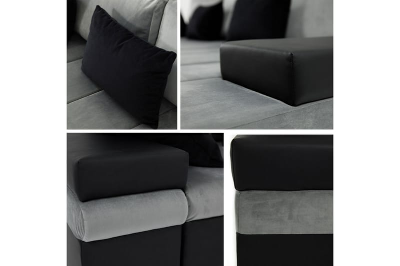 Bäddsoffa m. Divan Consuelo 3-sits L-formad - Rosa - Möbler - Soffa - Bäddsoffa - Bäddsoffa divan