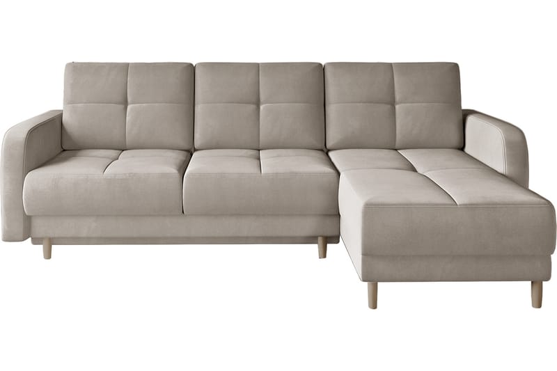 Bäddsoffa m. Divan Hatwall med Förvaring 3-sits - Beige - Bäddsoffa divan