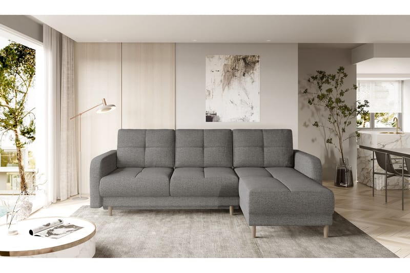 Bäddsoffa m. Divan Hatwall med Förvaring 3-sits - Grå - Möbler - Soffa - Bäddsoffa - Bäddsoffa divan