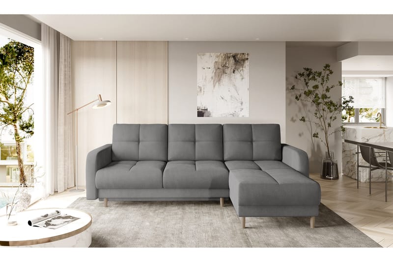Bäddsoffa m. Divan Hatwall med Förvaring 3-sits - Grå - Möbler - Soffa - Bäddsoffa - Bäddsoffa divan
