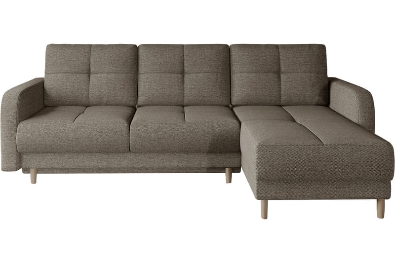 Bäddsoffa m. Divan Hatwall med Förvaring 3-sits - Mörkbeige - Bäddsoffa divan