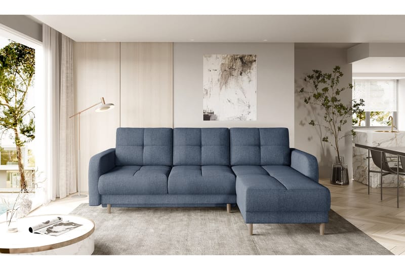 Bäddsoffa m. Divan Hatwall med Förvaring 3-sits - Mörkblå - Möbler - Soffa - Bäddsoffa - Bäddsoffa divan