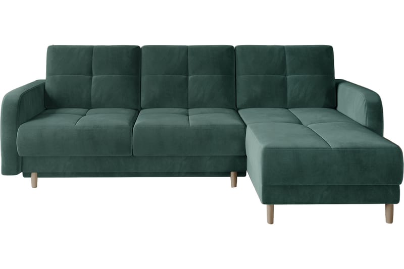 Bäddsoffa m. Divan Hatwall med Förvaring 3-sits - Mörkgrön - Bäddsoffa divan